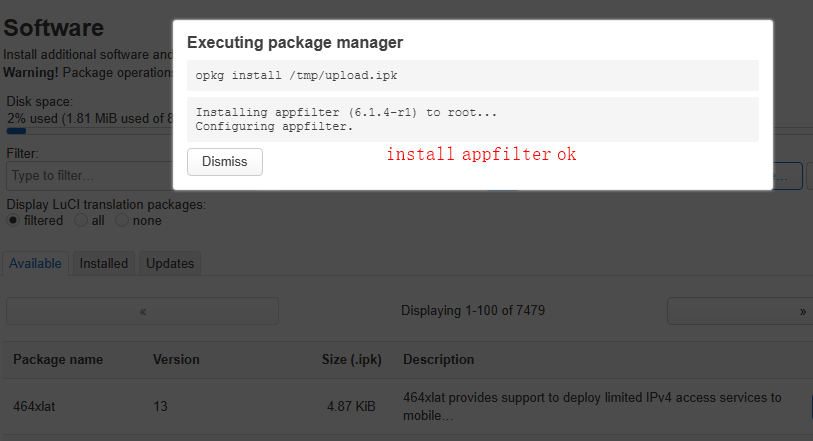 appfilter installed