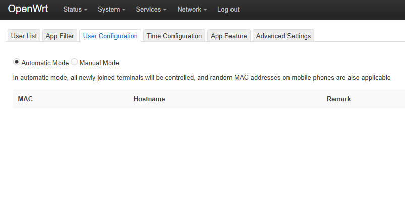 OAF User Settings